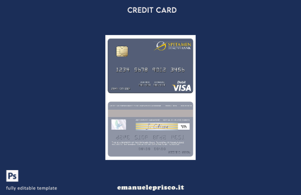 modello di carta di debito visto Tagikistan Spitamen Bank in stile verificato